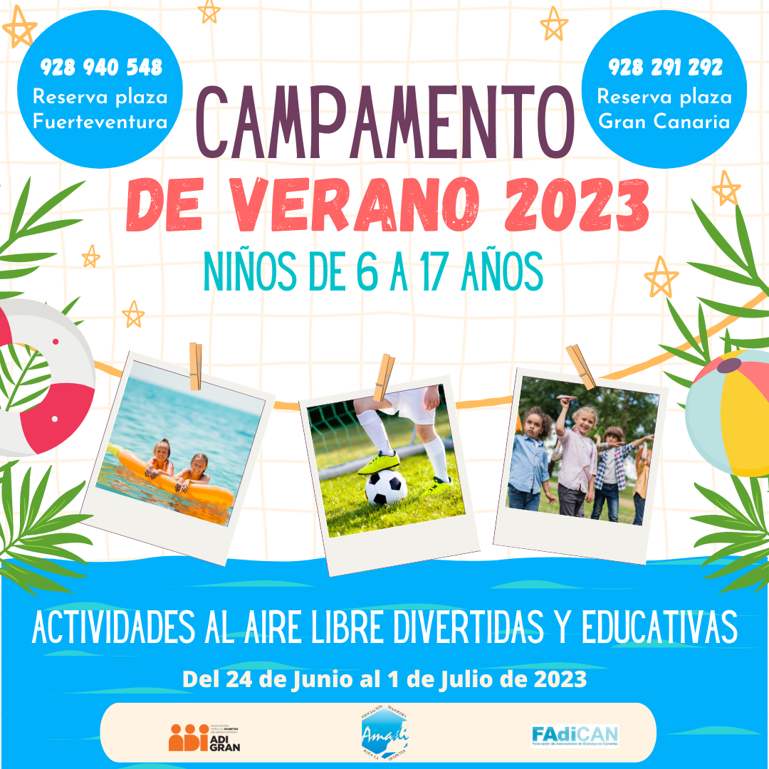 Campamento de verano 2023 para niños con diabetes