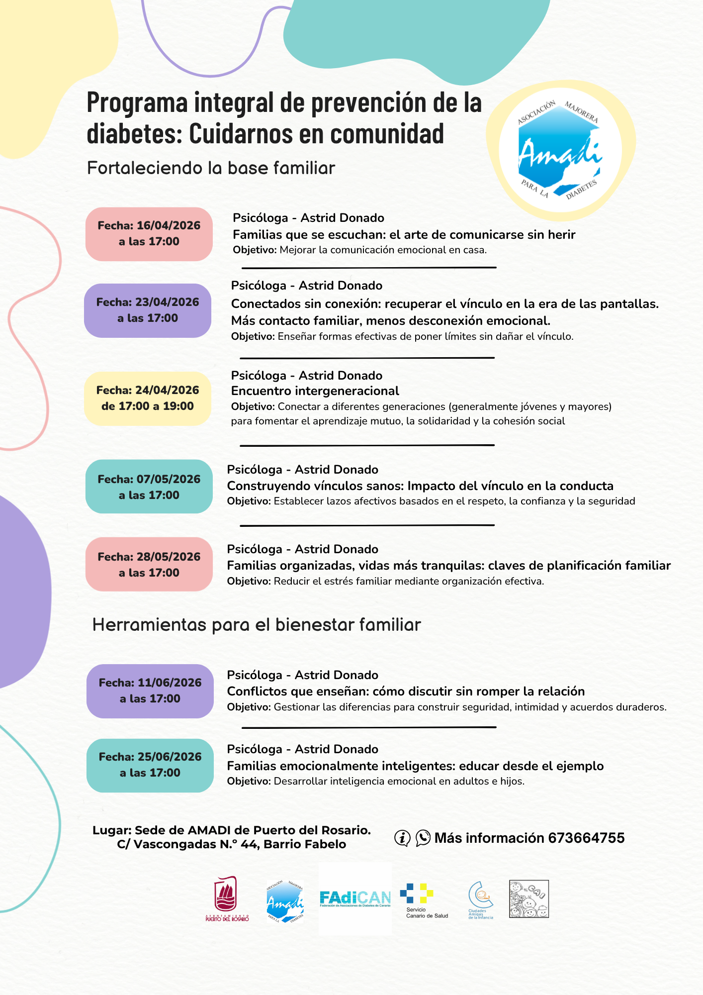 Charlas sobre nutrición y prevención de diabetes en Fuerteventura
