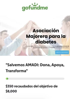 Representa donación en gofoundme de AMADI